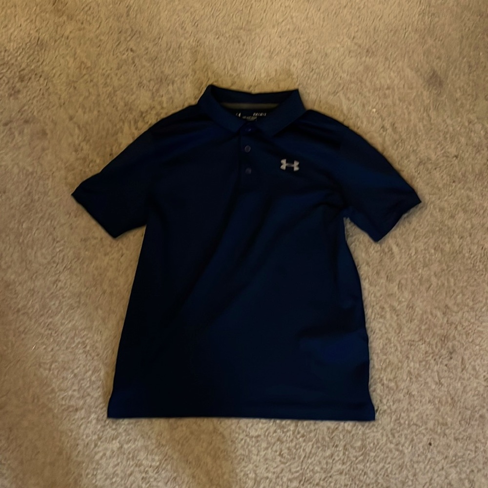 Dark Blue collared Under Armor shirt